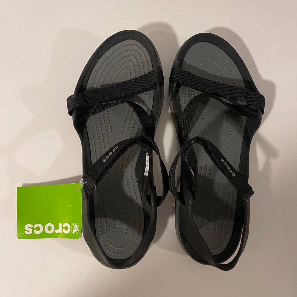 Crocs sandals with Velcro size 11W NWT